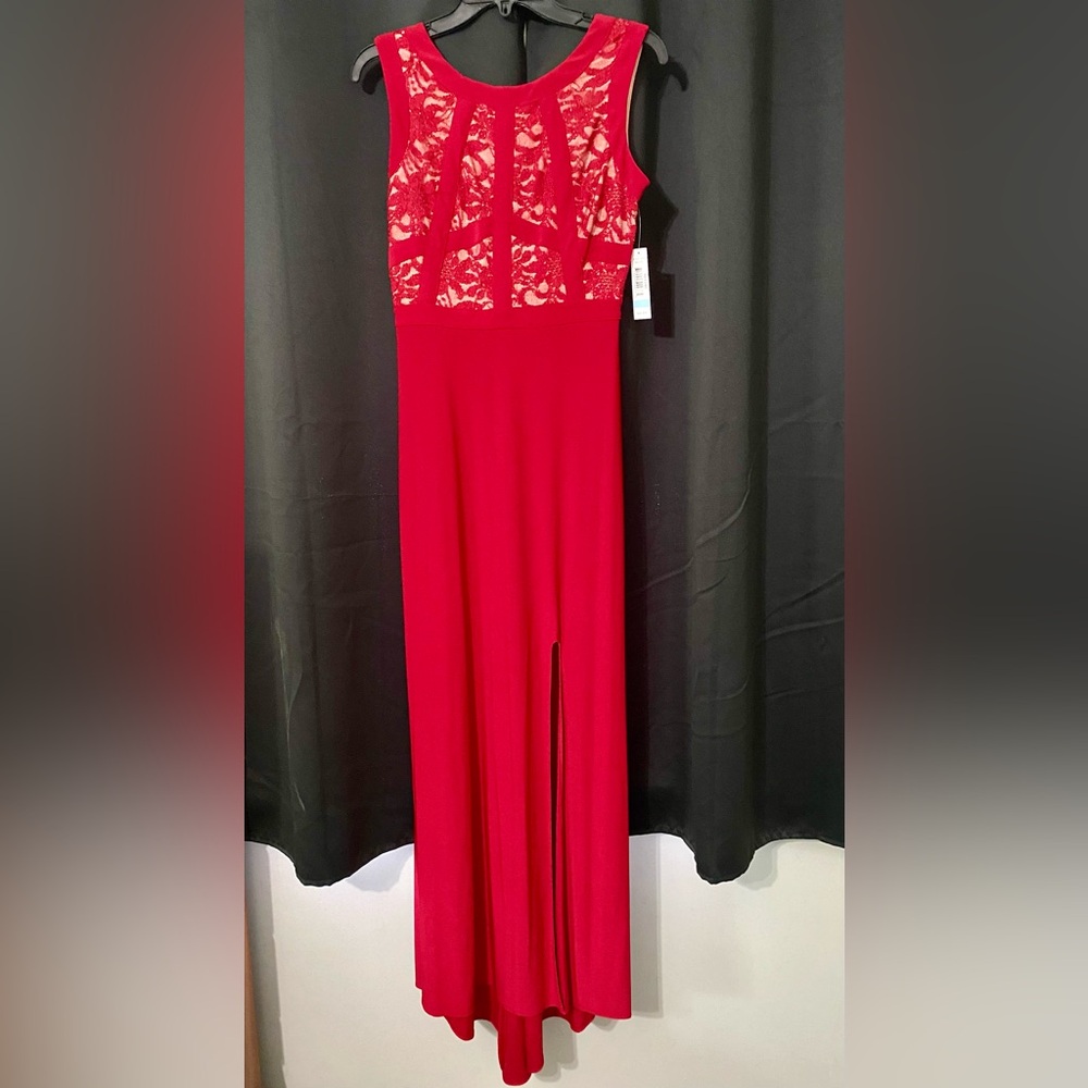 Morgan & Co. Red Lace Evening Gown